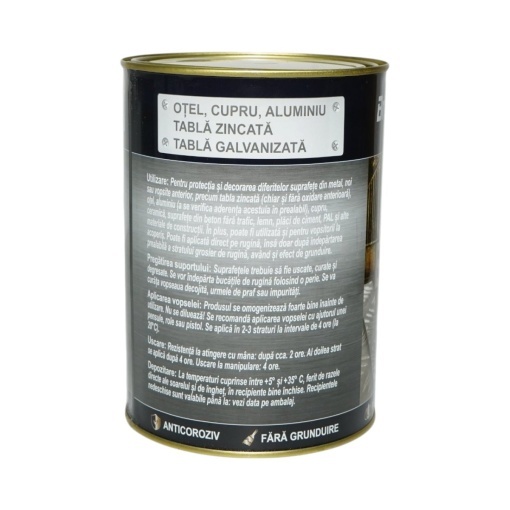 Vopsea email anticoroziva 3 in 1 albastru 650 pentru metal 2kg, direct pe rugina, pe baza de apa Breckner Germany - Img 4