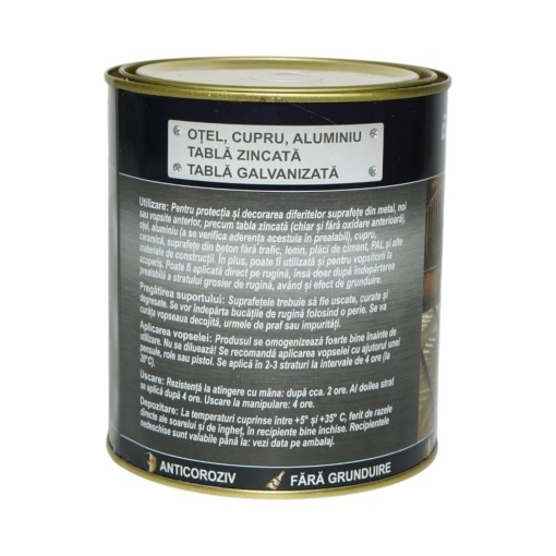 Vopsea email anticoroziva 3 in 1 cupru metalizat pentru metal 750g, direct pe rugina, pe baza de apa Breckner Germany - Img 4