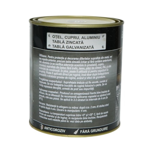 Vopsea email anticoroziva 3 in 1 maro ciocolatiu lucios pentru metal 750g, direct pe rugina, pe baza de apa Breckner Germany - Img 4