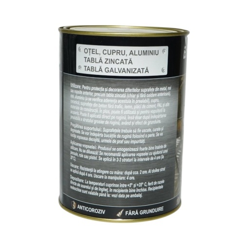 Vopsea email anticoroziva 3 in 1 maro ciocolatiu mat pentru metal 2kg, direct pe rugina, pe baza de apa Breckner Germany - Img 4