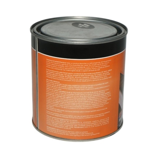 Vopsea email anticoroziva 3 in 1 negru metalizat 676 pe baza de solvent 1L, direct pe rugina, interior si exterior Breckner Germany - Img 2