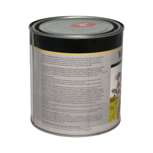 Vopsea email anticoroziva 3 in 1 rosu UTB imperial pe baza de solvent 1L, direct pe rugina, interior si exterior Breckner Germany - Img 2