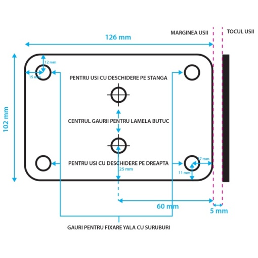 Yala electromagnetica PNI H1073A din otel cu butuc Fail Secure NO - Img 8