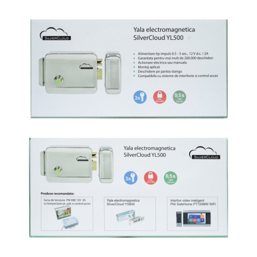 Yala electromagnetica SilverCloud YL500 cu butuc, deschidere pe partea stanga, Fail Secure NO - Img 3