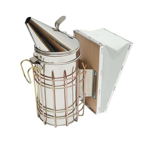 Afumator albine din inox cu cilindru scut termic si burduf din piele 160mm - Img 2