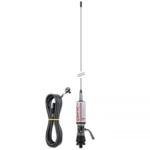 Antena CB LEMM TURBO IMPERO, Silver, lungime 200 cm, castig 7dB, 26.5-28Mhz, 2500W, cablu RG58 4m, fabricata in Italia - Img 5
