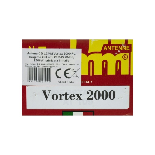 Antena CB LEMM Vortex 2000 PL, 200 cm, 26.5-27.5Mhz, 1500W, fara cablu, fabricata in Italia - Img 5