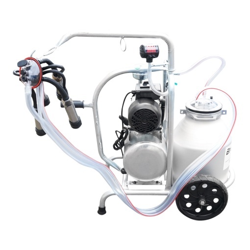 Aparat de muls vaci cu grup colector 160cc, sasiu galvanizat, bidon aluminiu 30L, 1 post Breckner Germany - Img 2