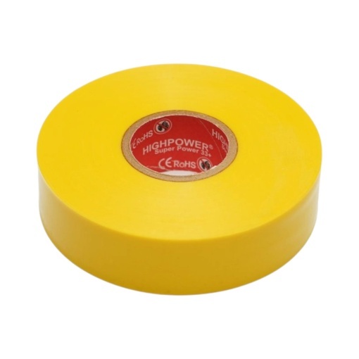Banda izolatoare galbena vinil 19mm x 20m Premium Super Power 33+ HighPower - Img 3