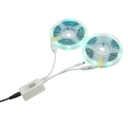 Banda LED smart 2x5m, 12V cu telecomanda, control vocal, bluetooth, aplicatie USB, 10m RGB Breckner Germany - Img 3