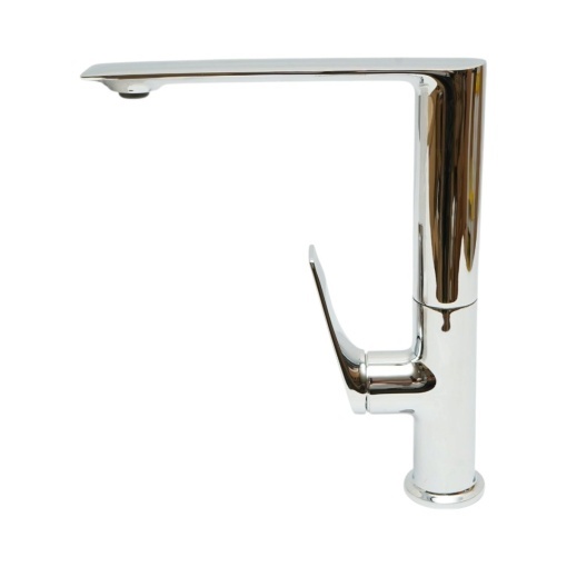 Baterie lavoar baie inalta Premium din cupru, pipa lunga rotativa, design rotund, monocomanda, crom lucios, furtunuri incluse - Img 3