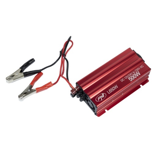 Bax cu 20 bucati invertor de tensiune PNI L650W alimentare duala 12V/24V, iesire 230V, 500W, sinus modificat, mufa USB 5V 500mAh, cu clesti alimentare si mufa de bricheta inclusa - Img 11