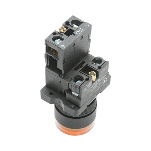 Buton indicator LED galben cu rezistenta integrata 1NO, 24V LAY5 Breckner Germany - Img 4