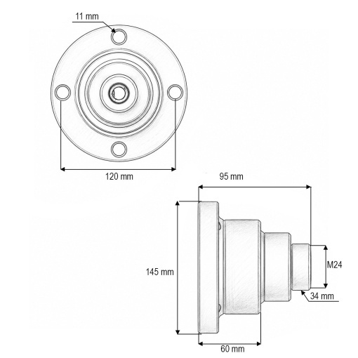 Butuc disc grapa cu talere Amazone Catros cod OEM 78107325, IL50A-120/4H-M20 - Img 3