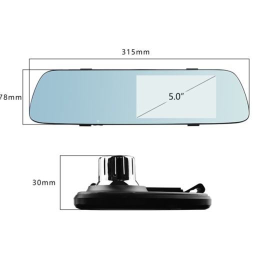 Camera auto DVR PNI Voyager S2000 Full HD incorporata in oglinda retrovizoare 1080P 170 grade, 5 inch, touchscreen IPS, aplicat pe oglinda retrovizoare si camera de mers inapoi 120 grade VGA, mod noap - Img 2