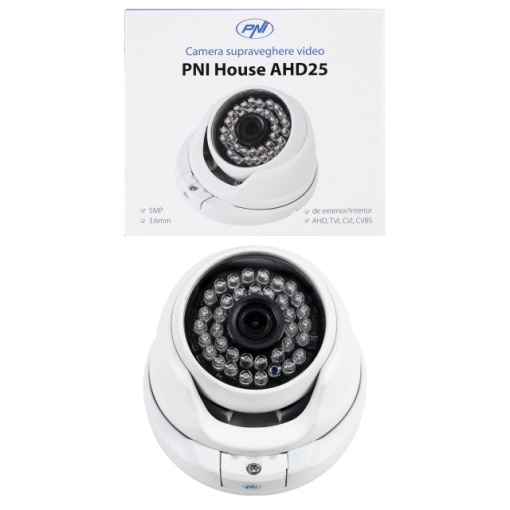 Camera supraveghere video PNI House AHD25 5MP, dome, lentila 3.6mm, 36 LED-uri IR, de exterior sau interior, IP66 - Img 8