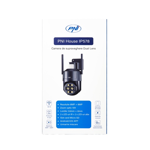 Camera supraveghere video PNI House IP578 cu Wi-Fi, PTZ, dual lens 8MP + 8MP, zoom optic 10X - Img 18