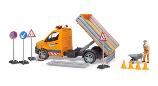 Camionetă întreținere drumuri MB Sprinter cu șofer și accesorii - Bruder 2677 scara 1:16 - Img 6