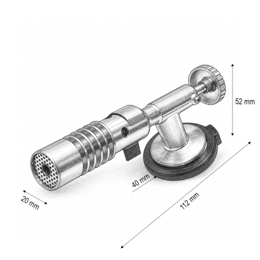 Cap arzator butelie gaz tip spray, aprindere manuala, flacara reglabila 1300°C FlameGun - Img 4