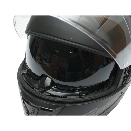 Casca moto integrala negru mat cu viziera transparenta si ochelari de soare, marimea L Arcane II - Img 7
