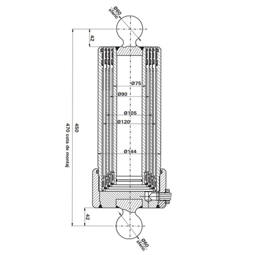 Cilindru hidraulic basculare telescopic remorca 7T 4 trepte - Img 5