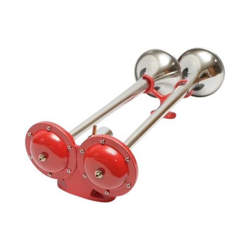 Claxon 2 trompete rosu 12V/24V pentru compresor de aer - Img 2