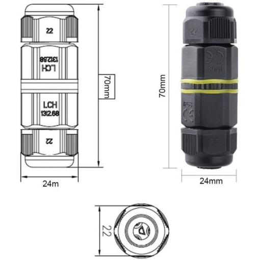 Conector pentru priza externa IP68, Ø 5 mm – 12 mm - Img 4