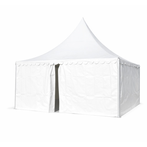 Cort evenimente pavilion tip pagoda 6x6m, alb impermeabil UV, acoperis PVC 950g/m2, cadru aluminiu 64x64x3mm - Img 5