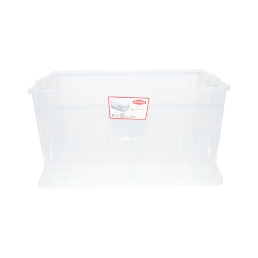 Cutie depozitare 120L cu capac si roti din plastic transparenta 800x515x420mm - Img 4