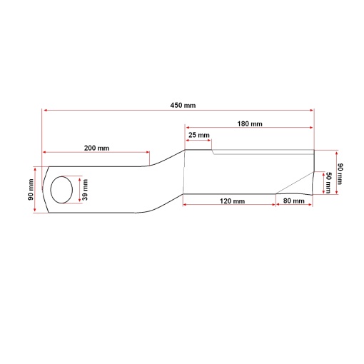 Cutit 450mm pentru tocatoare Breckner Germany TB84 9GX-1.5 si TB86 9GX-3.0 - Img 5