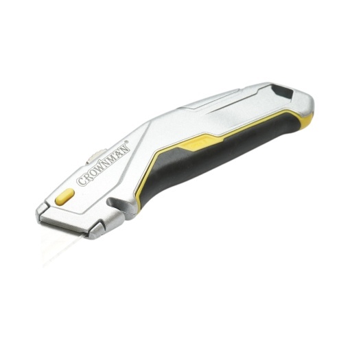 Cutit cutter profesional cu lama otel 19mm SK5 retractabila, corp aluminiu Heavy Duty Crownman - Img 4
