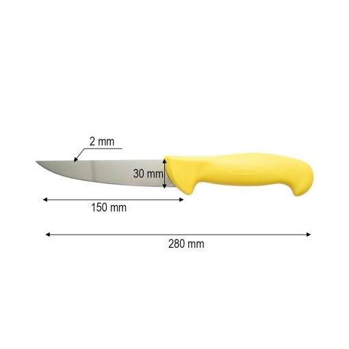 Cutit de transat si injunghiat profesional 15cm, lama otel 5Cr15MoV, maner Nylon galben Breckner Germany - Img 4