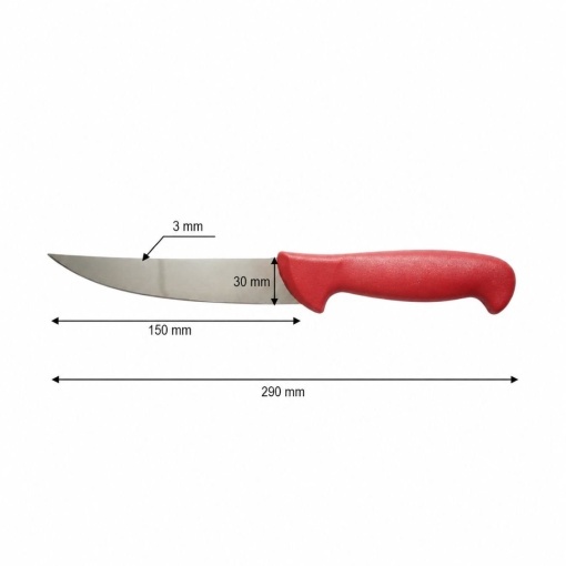 Cutit de transat si injunghiat profesional 15cm, lama otel 5Cr15MoV, maner Nylon rosu Breckner Germany - Img 4