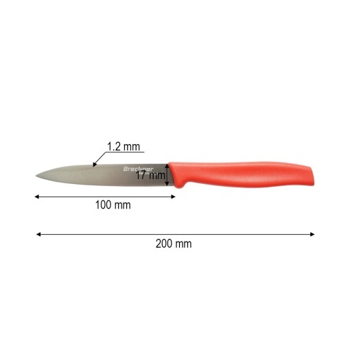 Cutit decojit 10cm, lama otel 5Cr15MoV, maner PP rosu Breckner Germany - Img 4