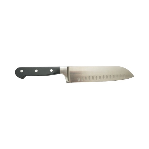 Cutit Santoku profesional 18cm, lama alveolata otel 5Cr15MoV, maner ABS negru Breckner Germany - Img 3
