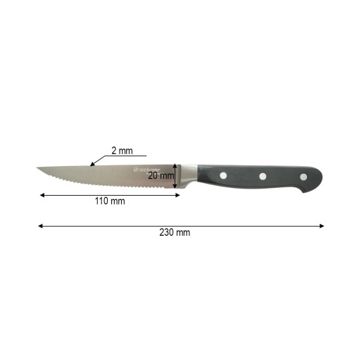 Cutit steak profesional 11cm, lama zimtata otel 5Cr15MoV, maner ABS negru Breckner Germany - Img 4