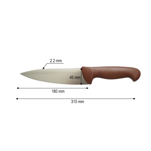 Cutitul bucatarului profesional 18cm, lama otel 5Cr15MoV, maner PP maro Breckner Germany - Img 4