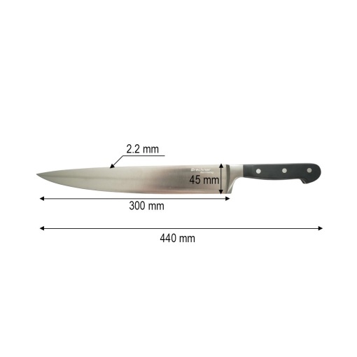 Cutitul bucatarului profesional 30cm, lama otel 5Cr15MoV, maner ABS negru Breckner Germany - Img 4