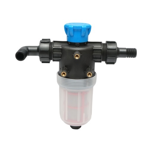 Filtru erbicidator transparent cu 2 site si valva autocuratare, racord 25mm - Img 2