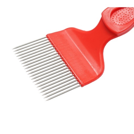 Furculita apicola pentru descapacit cu dinti indoiti din inox cu maner plastic 210mm - Img 4