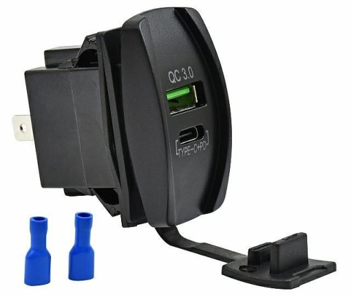 Incarcator auto USB-A USB-C 12-24V - Img 1