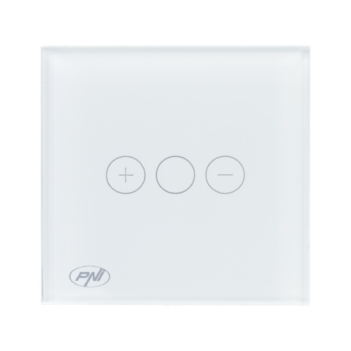 Intrerupator simplu cu touch si dimmer PNI SafeHome DIM101, 1X700W, Live Wire, fara nul, sticla dimabil