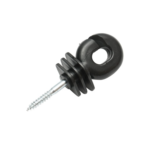 Izolator canelat negru 5.9mm, 100x40mm pentru fir gard electric Breckner Germany - Img 2