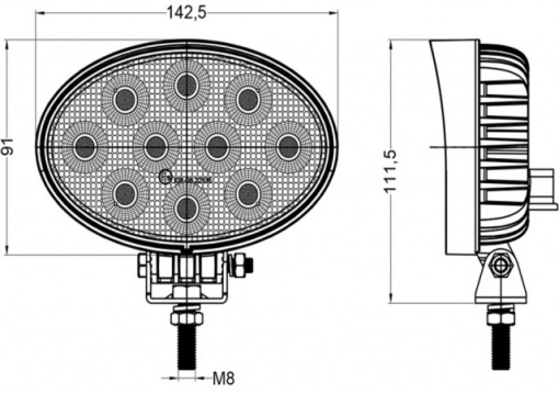 Lampa de lucru 40 LED OSRAM, 40 W, difuza, ovala - Img 6