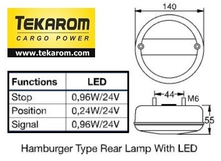 LAMPA LED CAMION 3 FUNCTII (SLIM) 24V - Img 6