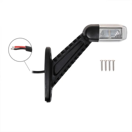 Lampa LED marcaj lateral cu suport DREAPTA rosu-alb 100MM - Img 5