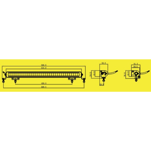 Lampa LED tip bara cu pozitie alba si galbena, 53.4cm, 12/24V, 7560Lm - Img 7