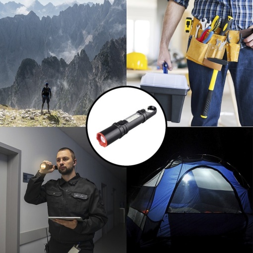 Lanterna LED reincarcabila din plastic, 3W. Prevazuta cu lanterna laterala si functie de zoom - Img 6