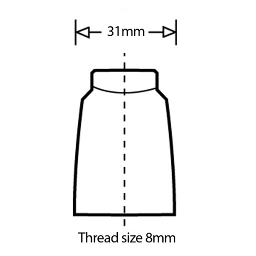 Maner din nailon 132mm, prindere cu filet interior M8 - Img 3