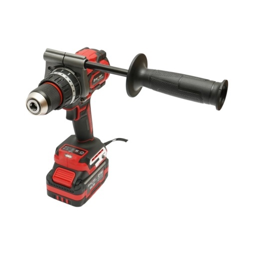 Masina de gaurit si insurubat cu percutie 1000W, 2 acumulatori 21V, 4Ah Li-ion, LED, Brushless, 180Nm, mandrina 13mm, 0-500/2000rpm, maner antivibratie Breckner Germany - Img 5